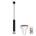 thumbnail image 1 of FSLiving Éclairage sur Piste de Type J, Télécommande de Projecteur DEL Réglable à Focalisation Linéaire, Changement de Couleur RVB Réglable Blanc Ampoule Minuterie GU10 Mini Lumières Lumière sur Piste Juno pour Vitrine Salle de Jeux, 1 of 8
