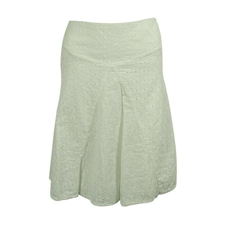 Ralph Lauren Women's Pleated Eyelet Skirt