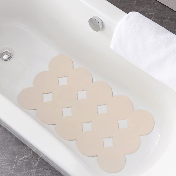 Alfombrilla de bañera antideslizante Webos Superior Grip & Drainage, color beige