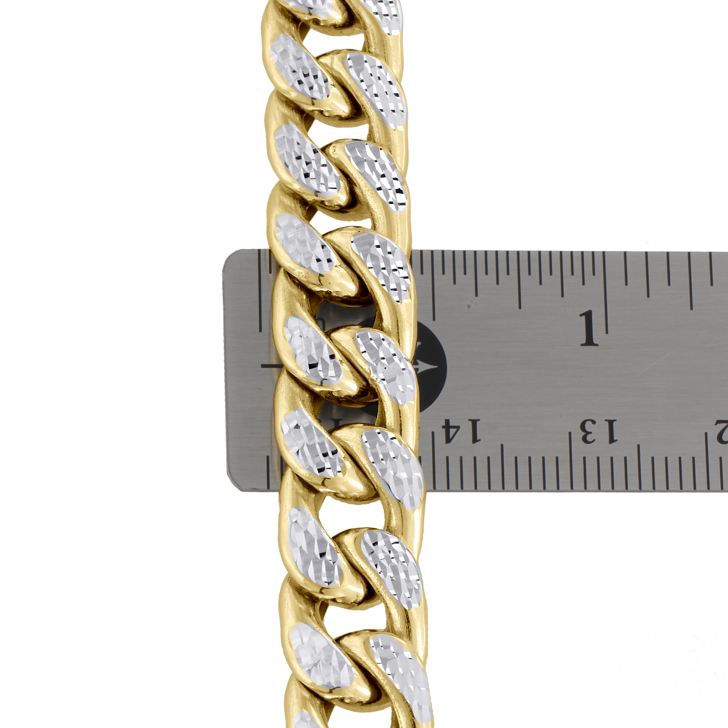 10K Yellow Gold Mens 10.5mm Diamond Cut 