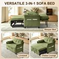 thumbnail image 5 of Pingliang Home 3 in 1 Convertible Sleeper Sofa Bed, Pull Out Loveseat Couch with Adjustable Backrest and Storage Pocket,Modern Double Seater Couch with 2 Pillows for Living Room,Apartment,Small Space, 5 of 11