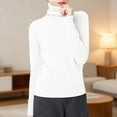 thumbnail image 2 of VNKIDY Women's Pullover Sweater Fall Winter Elegant Chic Styles Solid Color Ribbed Knit Turtleneck Sweater Slim Fit Long Sleeve Jumper For Daily Casual Outings Soft Knitwear, 2 of 3