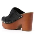 thumbnail image 3 of YDN Women Daily Rivet Studded Closed Toe Mules Platform Chunky Heels Buckled Strap Slip On Sandals Shoes Size 9.5 Black, 3 of 4