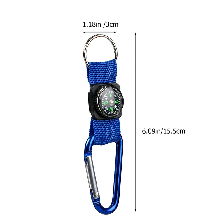 HONMEET 10Pcs Compass Keychain Metal Fabric Simple Design For