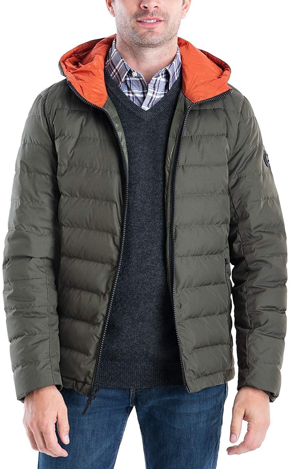 Michael Kors Men's MMK410015 Down Packable Puffer Jacket Military - 2XL - Walmart.com