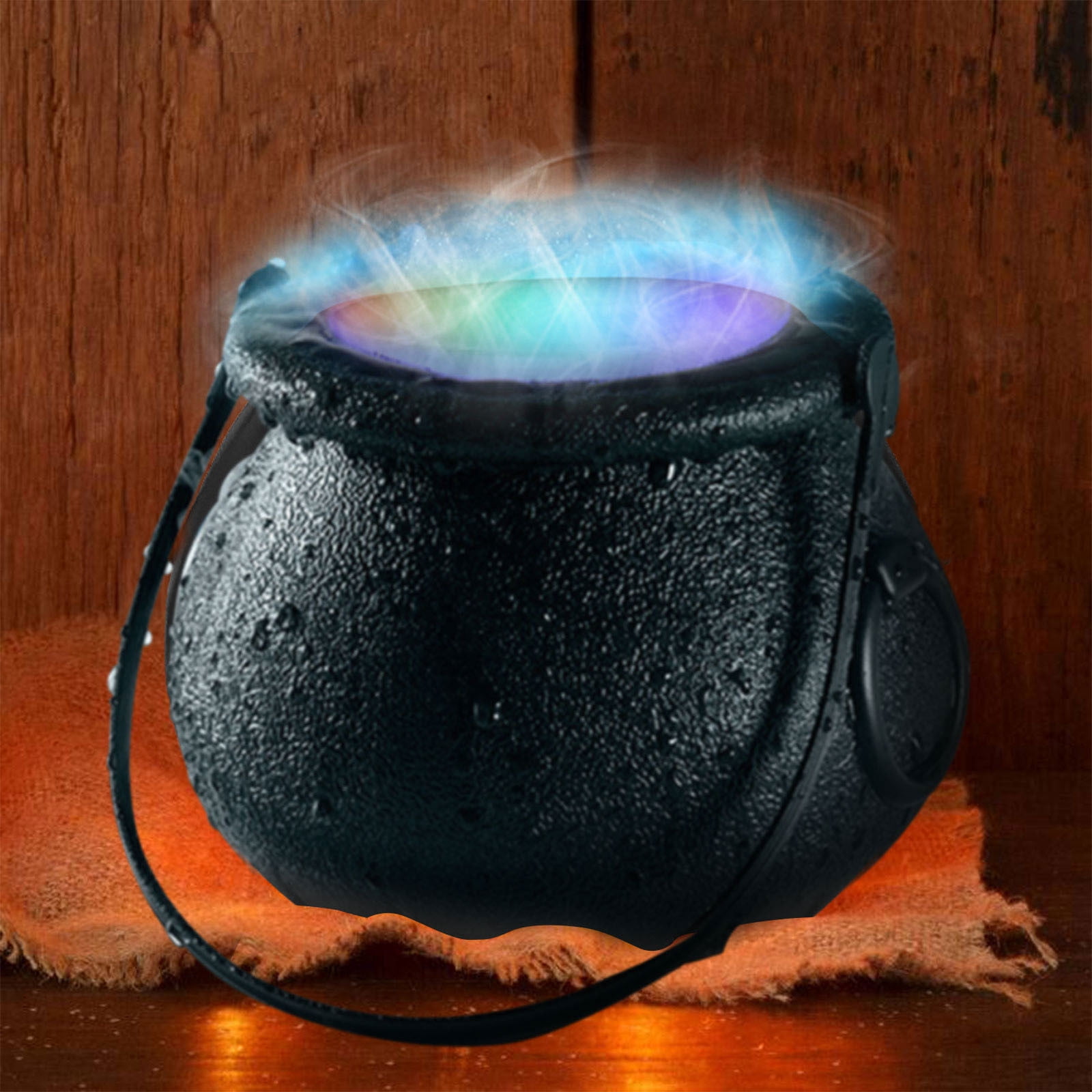 Herunwer Halloween Witch Cauldron Mist Maker with LED Lights, Spooky Fog Machine for Party Decor