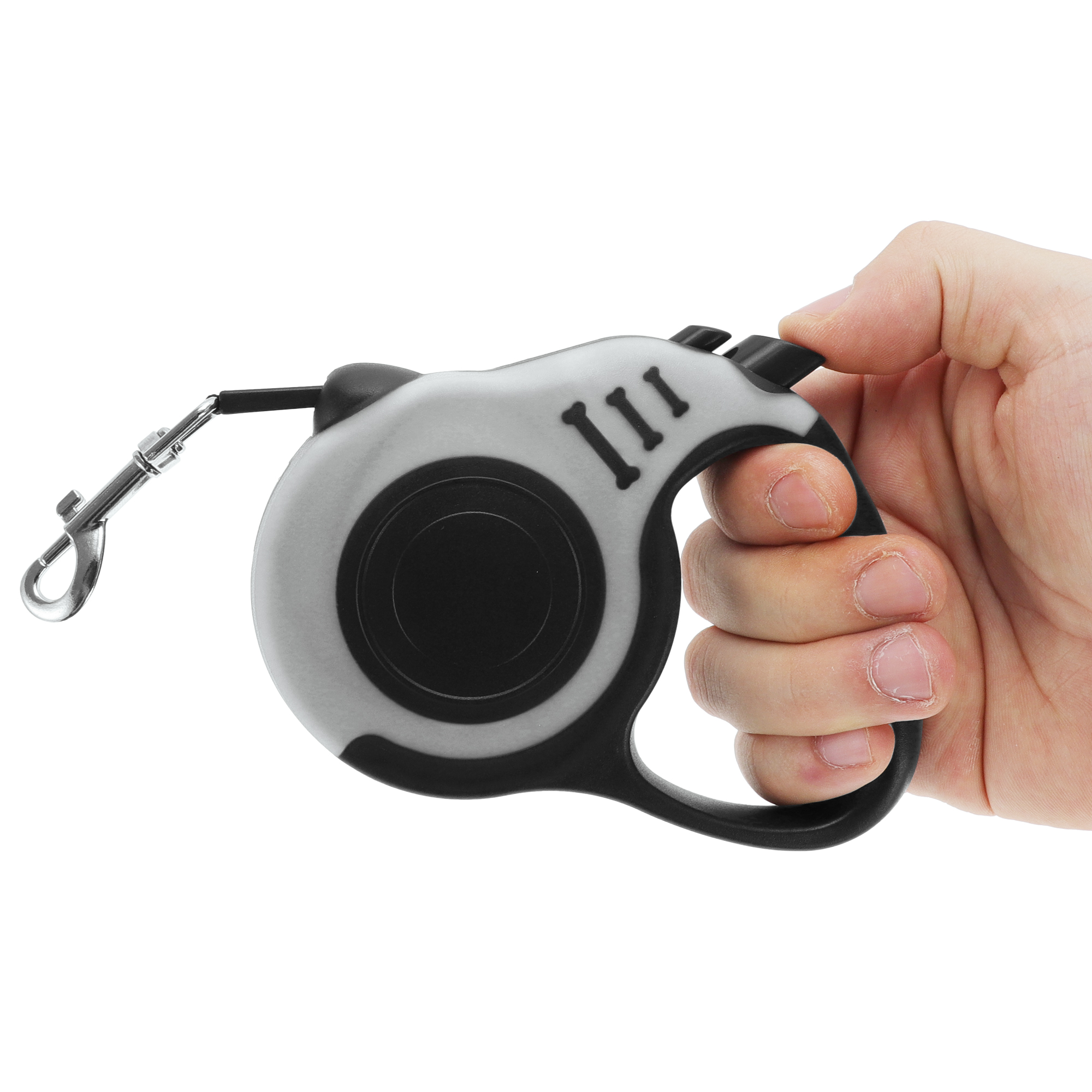 Unique Bargains Retractable Pet Leash Ergonomic Dog Leash with Handle White 118.11"