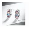 thumbnail image 2 of Aretes Circulares Plata 925 Xtellar Con Multicolor Gemas Elegancia, 2 of 4