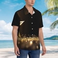 thumbnail image 2 of Lsque Gold Glittering Stars pattern Hawaiian Shirt for Men, Unisex Summer Beach Casual Short Sleeve Button Down Shirts-Medium, 2 of 9