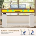 thumbnail image 6 of 55" Standing Desk with LED Lights and Storage, Modern Fluted Stand Up Desk, Height Adjustable Home Office Desk, 6 of 7