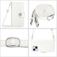 thumbnail image 6 of for iPhone 14 Plus Wallet Case, Elegant Card Holder Cash Slot PU Leather Kickstand Shoulder Strap Shockproof Protective Flip Women Girls Case Cover for iPhone 14 Plus, White, 6 of 6