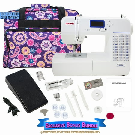 Janome 8050 Computerized Sewing Machine with Machine Tote