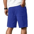 thumbnail image 5 of Uwinwear Men's Corduroy Shorts Elastic Waist Drawstring Cargo Short Multi-Pocket Lightweight Summer Casual Beach Shorts Royal Blue M, 5 of 5