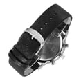 thumbnail image 3 of Reloj pulsera North 6009 con correa de cuero color negro - fondo blanco - bisel plateado, 3 of 8