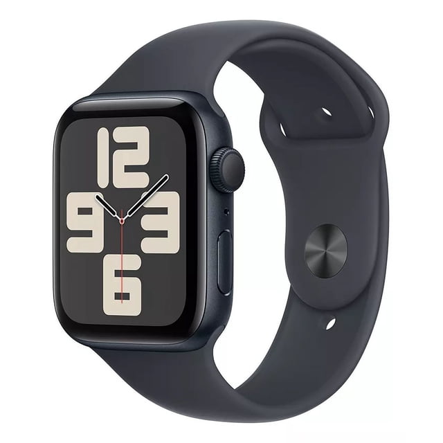 Apple Watch SE GPS • Caja de aluminio color medianoche de 44 mm • Correa deportiva color medianoche - S/M