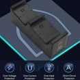 thumbnail image 4 of Dual Controller Fast Charging Dock, 2x1200 mAh Rechargeable Battery Pack, Type-C Power Cable, Charging Station Fit for Xbox Series X/S, Xbox One/One S/X/Elite Controllers, Black, 4 of 7
