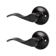 thumbnail image 2 of Leviers de Porte Factices Noirs, Poignée de Porte de Passage Classique pour Hall et Garde-Robe, Gaucher, Lot de 2, 2 of 4