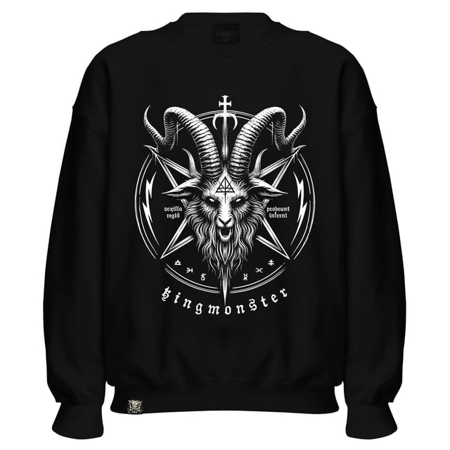 Sudadera Negra Sin Gorro Chica Dark Baphomet