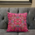 thumbnail image 5 of Paisley Leaf Geo Duo Throw Pillow in Hot Pink 16x16, 5 of 5