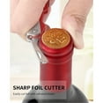 thumbnail image 4 of Wine Key - Professional Handcrafted Heavy Duty Waiter Corkscrew, Compact Wine Opener with Double Hinged, Foil Cutter and Bottle Opener, Gifts for Servers, Sommelier, Bartenders - Red, 4 of 6