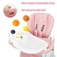 thumbnail image 3 of OLKIDS High Chair with One-Hand Removable Tray, 4 Lockable Wheels & Large Storage Basket - Multi-Adjustable Height, Recline & Footrest, Removable Cushion, Foldable for Baby, Infant& Toddler, 3 of 9