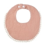 Solid Cotton Gause Baby Bibs Cute Tassel Newborn Burp Clothes Bandana Scarf for Boy Girl Saliva Towel Feeding Bebe Baberos blush