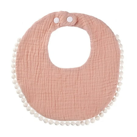 Solid Cotton Gause Baby Bibs Cute Tassel Newborn Burp Clothes Bandana Scarf for Boy Girl Saliva Towel Feeding Bebe Baberos blush