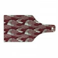thumbnail image 1 of Floral Cutting Board, Flourishing Chrysanthemums Chinese Pattern Inspired by the Beauty of Nature, Decorative Tempered Glass Cutting and Serving Board, Wine Bottle Shape, Maroon White, by Ambesonne, 1 of 1