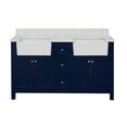 thumbnail image 4 of Yorkshire 60" Double Farmhouse Bathroom Vanity with Royal Blue Cabinet and Engineered Marble Top, 4 of 6