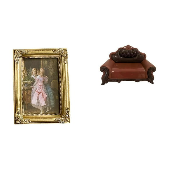 Marco de fotos,Soporte para marco de fotos de resina,colgador de tarjetas,Sofá en miniatura para muñecas,Muebles de casa de muñecas,modelo de sofá europeo,decoración,Modelo de silla