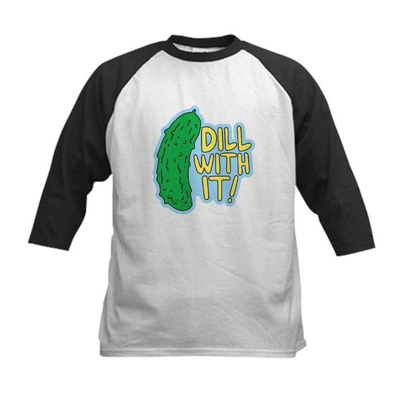 CafePress - Dill With It Baseball Jersey - Kids Cotton Baseball Jersey, 3/4 Sleeve Shirt