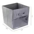 thumbnail image 4 of REGALWOVEN Set of 3 Storage Cube, Fabric Storage Bin with Handle for Shelves Closet, Collapsible Storage Basket for Organizing Clothes Gray 10.6*10.6*11in, 4 of 6