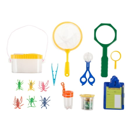 - Kids Bug and Insect Kit- 17 Piece Fun Backyard and Outdoor Exploration Set with Magnifying Glass, Butterfly Net, Bug Container, More by Hey! Play!