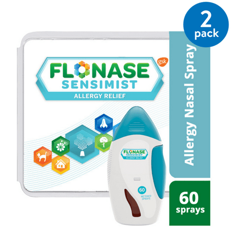 (2 pack) Flonase Sensimist 24hr Allergy Relief Nasal Spray, Gentle Mist, Scent-Free, 60 (Best Allergy Medicine Without Side Effects)