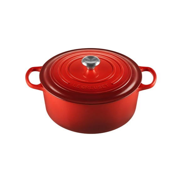 Horno holandés redondo Signature de hierro fundido esmaltado Le Creuset, 9 cuartos, color cereza