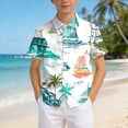thumbnail image 6 of WUANDIXFA Little Big Boys Hawaiian Shirts Button Down Short Sleeve Tops Hawaiian Shirt for Kids 3-14T (Mint Green, 11-12 Years), 6 of 7