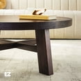 thumbnail image 4 of Walker Edison Modern Farmhouse Easy Assembly Wood Round Coffee Table Espresso, 4 of 11