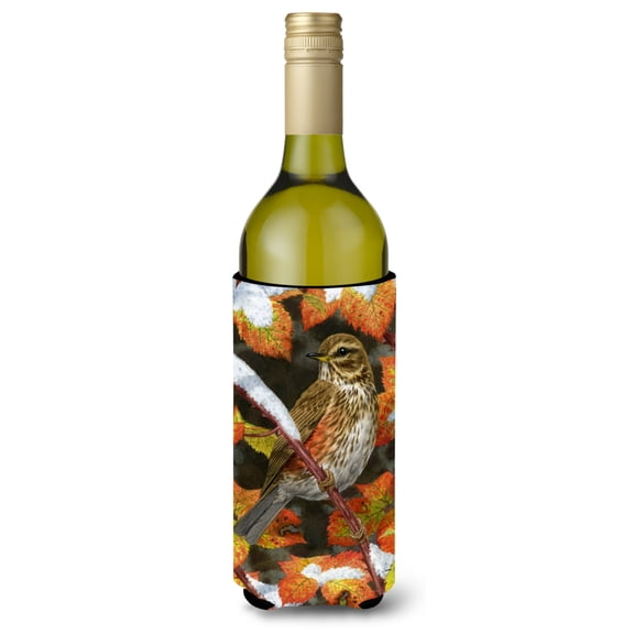 Carolines Treasures ASA2067LITERK Redwing Wine Bottle Beverage Insulator Hugger Wine Bottle multicolor