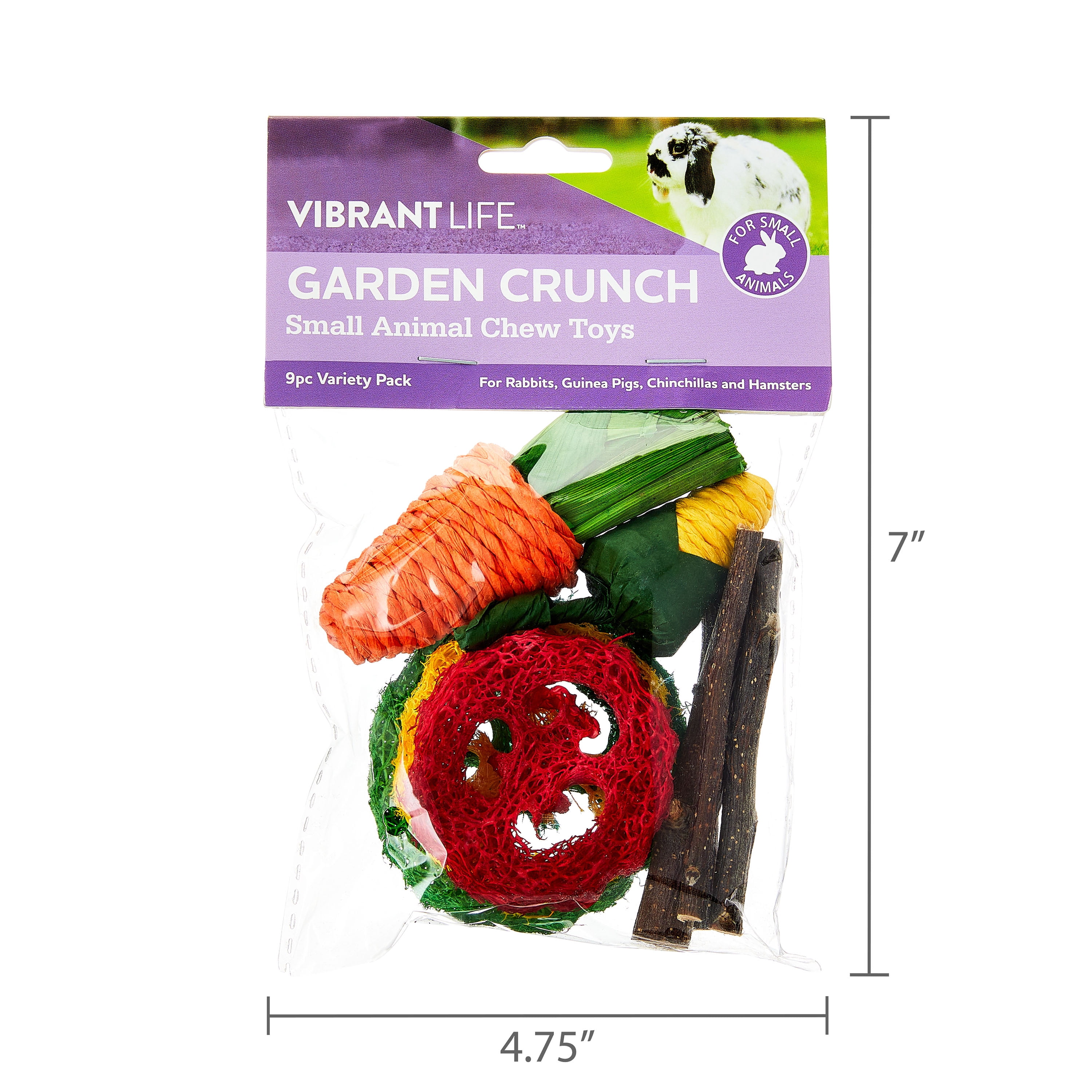 Vibrant Life 9-Piece Variety Pack of Garden Crunch Chews for Small Animals