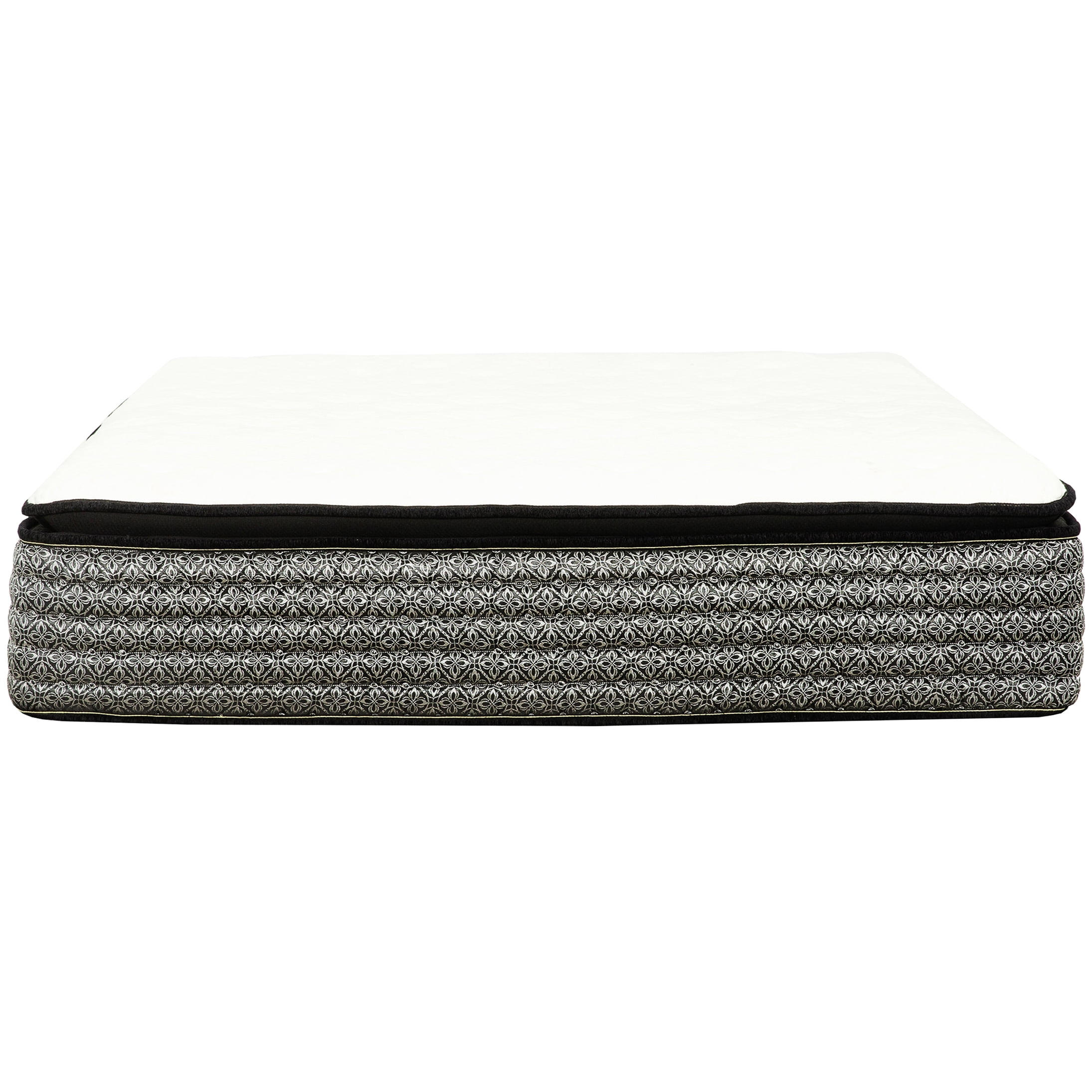 14 Inch King Size Hybrid Mattress, Plush Pillow Top with Gel Memory Foam and Pocket Coils for Cooling Support, Motion Isolation, Edge Support, Grey-White