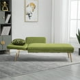 thumbnail image 3 of Comfy Upholstered Sofa Accent Sofa, 66.14" Velvet Sofa Futon Sofa Bed with Metal Feet & Adjustable Angle, Modern Chaise Lounge Sofa Convertible Sofa Sleeper with Arm for Living Room Bedroom, Green, 3 of 7