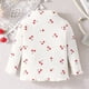 thumbnail image 4 of Gibobby Blusa Termica Niñas Primavera y otoño Estampado de cereza Tendencia de moda casual Lindo suéter （Blanco， 18-24 Meses), 4 of 5