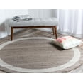 thumbnail image 4 of Unique Loom Indoor Round Color Bordered Modern Area Rugs Brown/Beige, 6' 0 x 6' 0 Round, 4 of 4