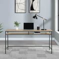 thumbnail image 3 of 60" Writing Desk in Wood Graphite Grey Frame and Brown Oak Top Finish KD, 3 of 9