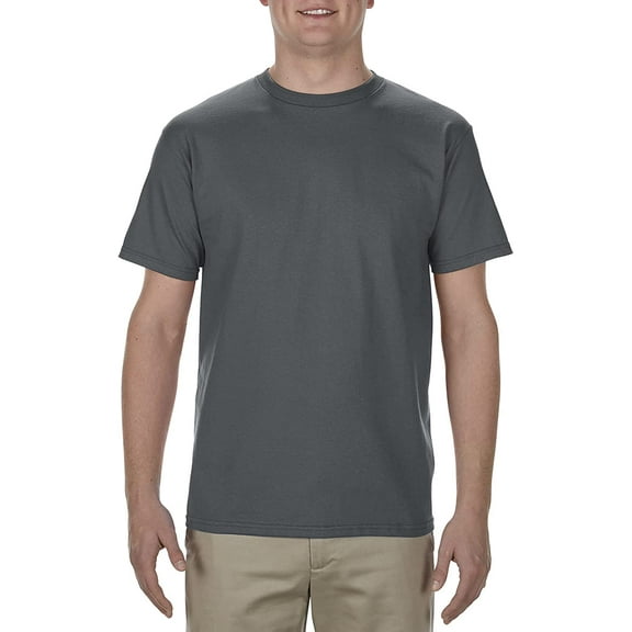 AL1701 Alstyle American Apparel Adult Soft Spun Cotton T-Shirt Charcoal S