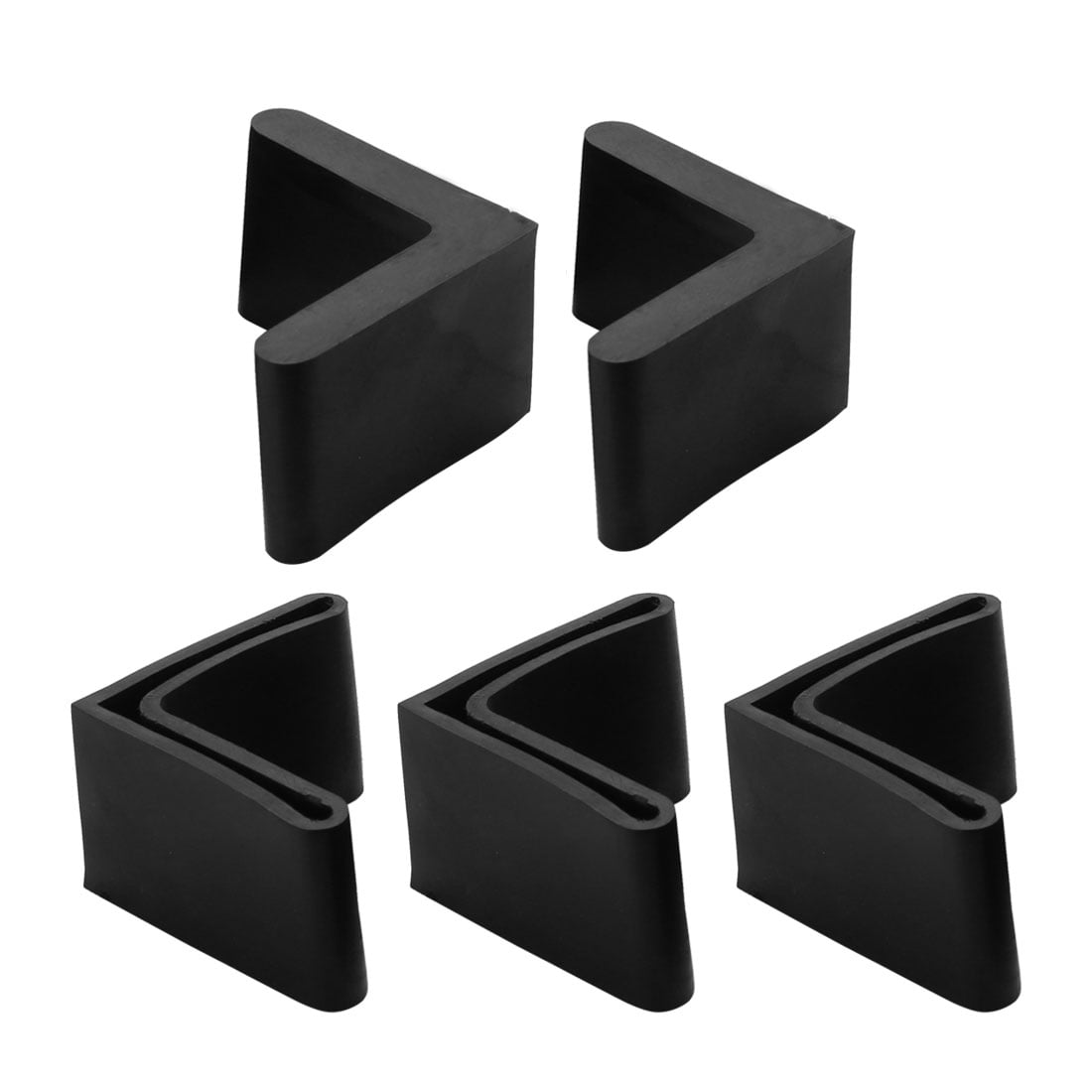 Furniture Angle Iron Foot Pads L Shaped Rubber Leg Covers 25 x 25mm 5