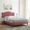 thumbnail image 2 of Modway Juniper Channel Tufted Velvet King Platform Bed in Dusty Rose, 2 of 11