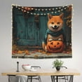 thumbnail image 3 of Halloween Tapestry Halloween Decor, Halloween Corgi Pumpkin Wall Tapestry Aesthetic, Halloween Decorations Tapestry Wall Hanging for Bedroom, Livingroom - 60x51in, 3 of 6