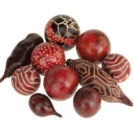 Decorative Baobad Bowl Filler Assorted Red 10 Piece Walmart Com