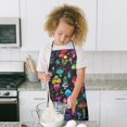 thumbnail image 4 of Colorful Mushroom Star Black Pattern Kids Aprons for Girls and Boys,Adjustable Neck Strap Toddler Aprons for Kids Cooking Baking, 4 of 6